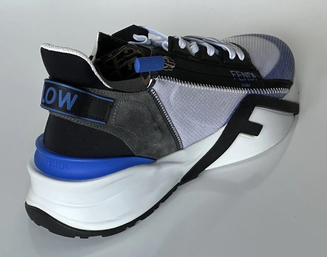 NIB Мужские кроссовки Fendi Flow из кожи/ткани, 870 долларов США, синие 13 США (46 евро) 7E1392 IT