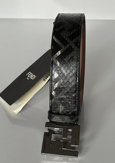 NWT $1100 Fendi FF Colubrid Snake Skin Leather Belt 105/42 7C0404 IT