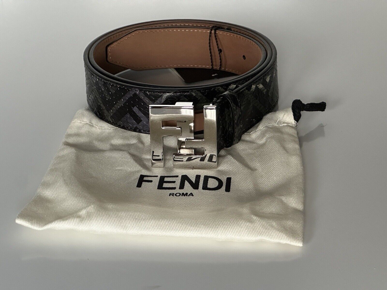 NWT $1100 Fendi FF Colubrid Snake Skin Leather Belt 105/42 7C0404 IT
