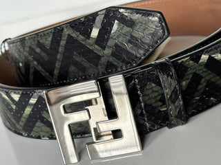NWT $1100 Fendi FF Colubrid Snake Skin Leather Belt 105/42 7C0404 IT