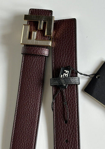 NWT $750 Fendi FF Calf Leather Granite/Black & Grey Reversible Belt 95/38 7C0480