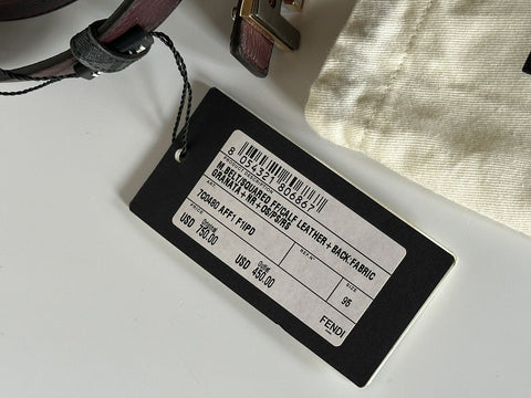 NWT $750 Fendi FF Calf Leather Granite/Black & Grey Reversible Belt 95/38 7C0480