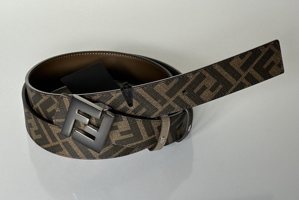 NWT $630 Fendi FF Calf Leather Tartufo/Black&Brown Reversible Belt 100/40 7C0468