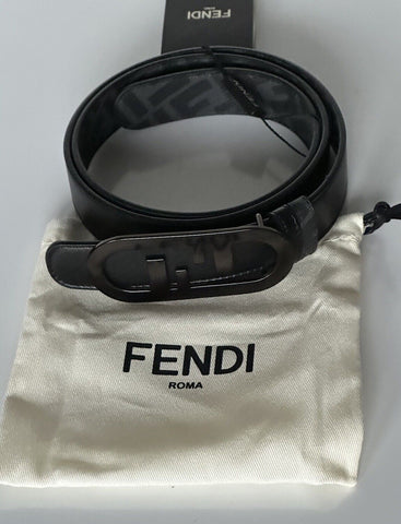 NWT $630 Fendi FF O’lock Leather Reversible Black/Grey Belt 100/40 Italy 7C0475