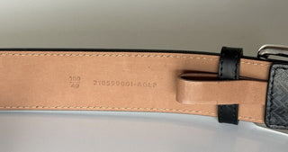 NWT $590 Fendi FF Logo Calf Leather Black/Grey Belt 100/40 Italy 7C0434