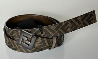 NIB $630 Двусторонний ремень Fendi FF из телячьей кожи Tartufo/черно-коричневый 105/42 7C0468 