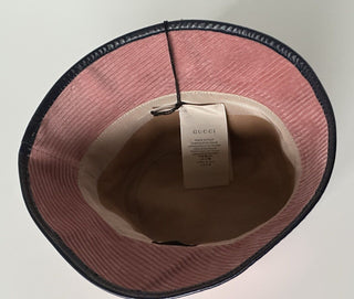 NWT $430 Женская розовая бархатная вельветовая панама Gucci Gucci L (58 см) 679425 Италия 