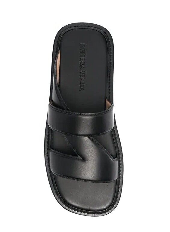 NIB $760 Bottega Veneta Calf Leather Men's Sandals Shoes Black 9 US (42)  651420