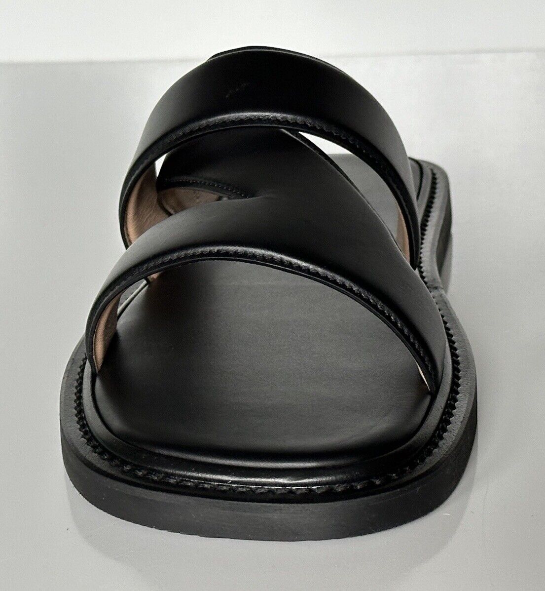 NIB $ 760 Bottega Veneta Kalbsleder Herren Sandalen Schuhe Schwarz 9 US (42) 651420 