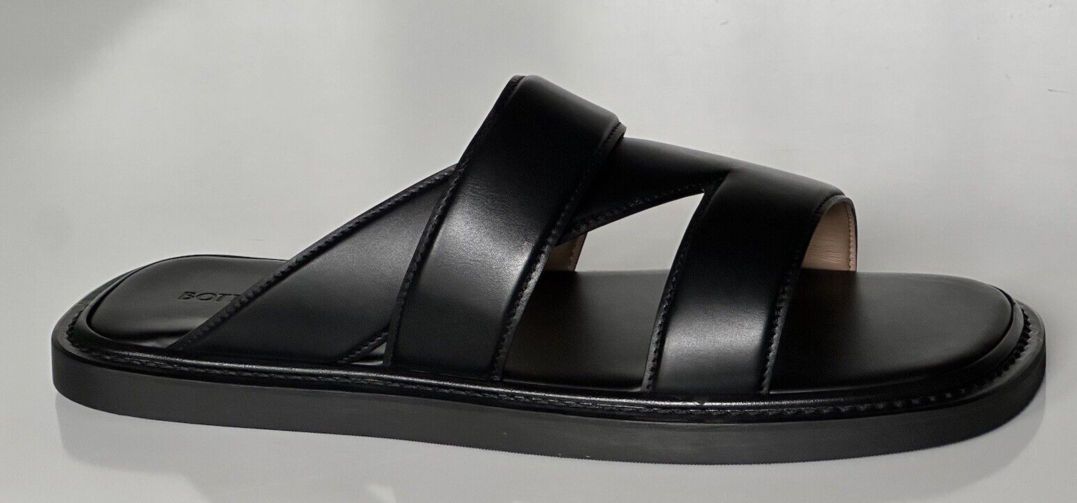 NIB $ 760 Bottega Veneta Kalbsleder Herren Sandalen Schuhe Schwarz 9 US (42) 651420 