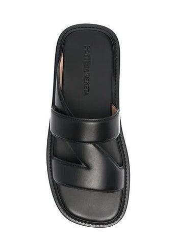 NIB $760 Bottega Veneta Calf Leather Mens Sandals Shoes Black 10 US (43)  651420