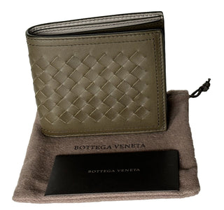 Neu mit Etikett: 490 $ Bottega Veneta Intrecciato Leder Senf Bifold Wallet 113993 Italien