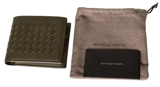 Neu mit Etikett: 490 $ Bottega Veneta Intrecciato Leder Senf Bifold Wallet 113993 Italien