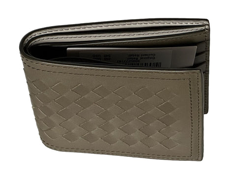 Neu mit Etikett: 490 $ Bottega Veneta Intrecciato Leder Senf Bifold Wallet 113993 Italien