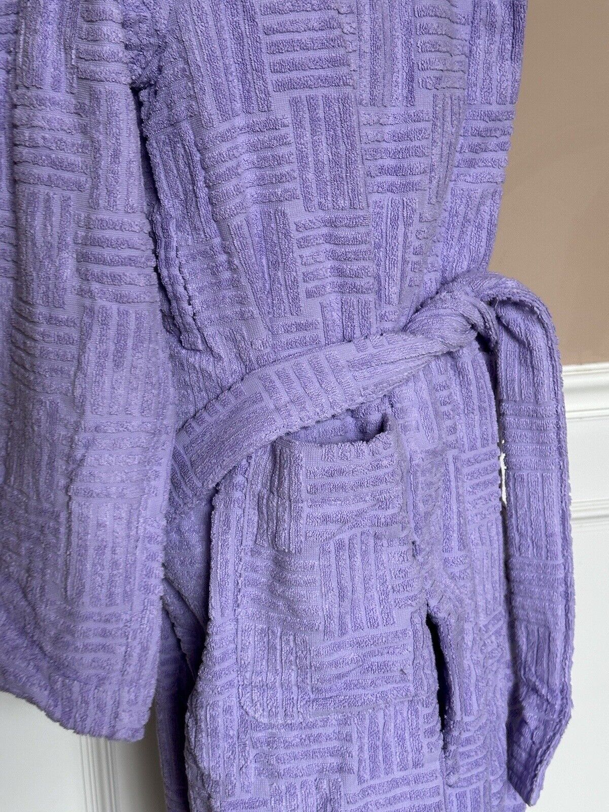 NWT 700 долларов США Bottega Veneta Хлопковый махровый банный халат Темно-фиолетовый средний 723607 Италия