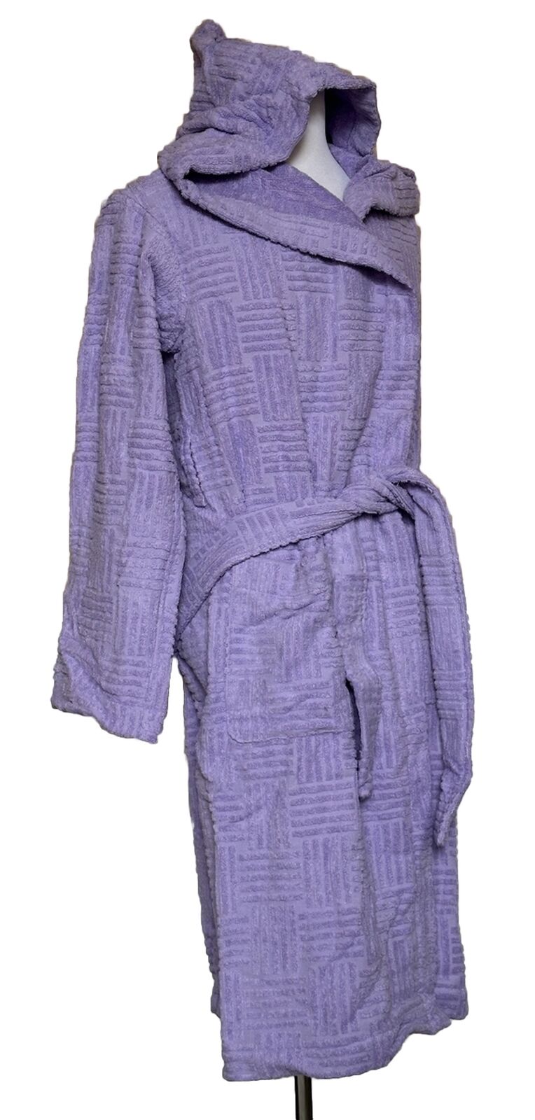 NWT 700 долларов США Bottega Veneta Хлопковый махровый банный халат, темно-фиолетовый, маленький 723607 Италия