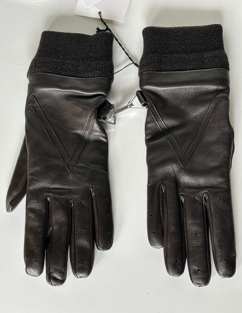 NWT $650 Bottega Veneta Women's Leather Gloves Brown Size 8  (L) Italy 690300