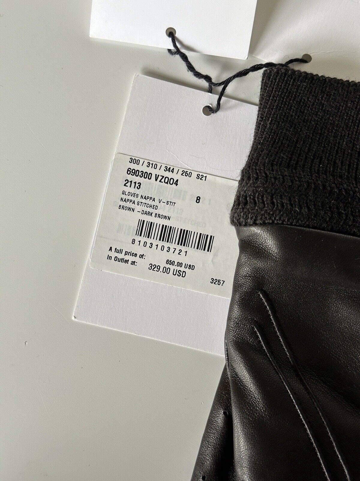 Neu mit Etikett: 650 $ Bottega Veneta Damen-Lederhandschuhe Braun Größe 8 (L) Italien 690300 