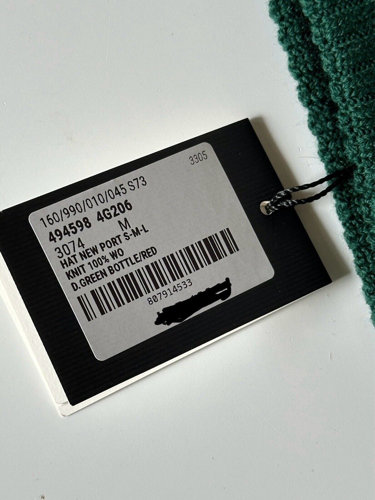 Шапка-бини NWT Gucci Knit Wool Зелено-красная, средняя (58 см), производство Италия 494598 