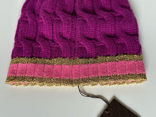 NWT Gucci Knit Wool/Cashmere Magenta/Pink Beanie Hat Medium (57 cm) Italy 544546