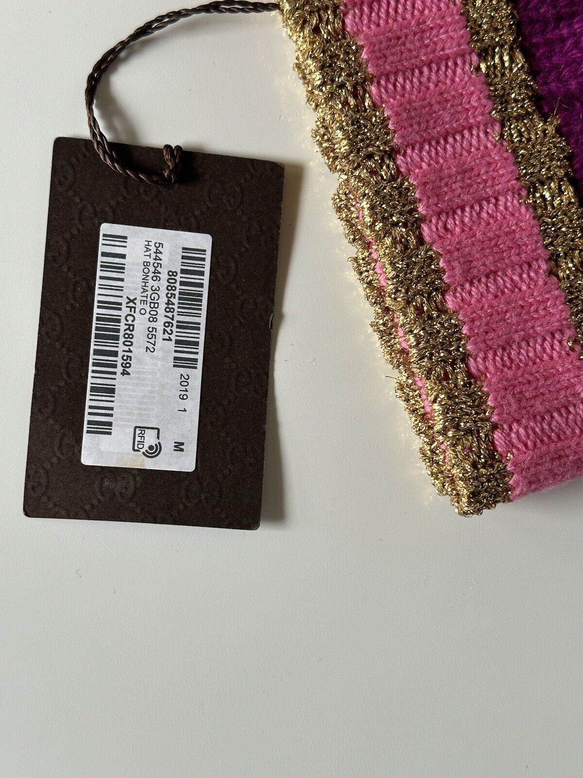 NWT Gucci Knit Wool/Cashmere Magenta/Pink Beanie Hat Medium (57 cm) Italy 544546