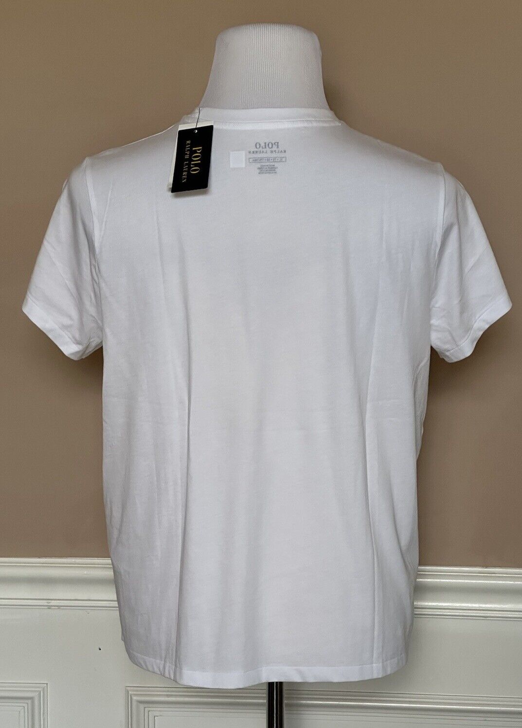 Neu mit Etikett: 78 $ Polo Ralph Lauren USA Flag Weißes Kurzarm-T-Shirt-Oberteil Medium