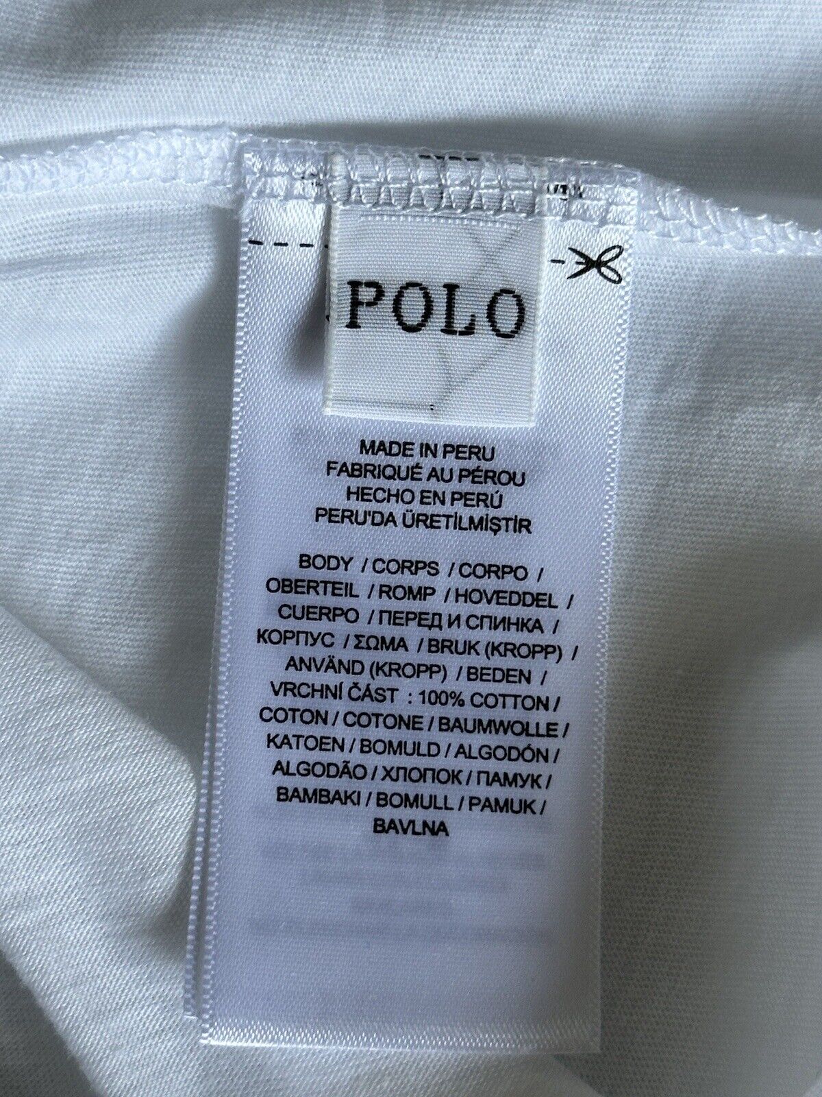 Neu mit Etikett: 110 $ Polo Ralph Lauren Bear Weißes langärmliges Baumwoll-T-Shirt-Oberteil XL