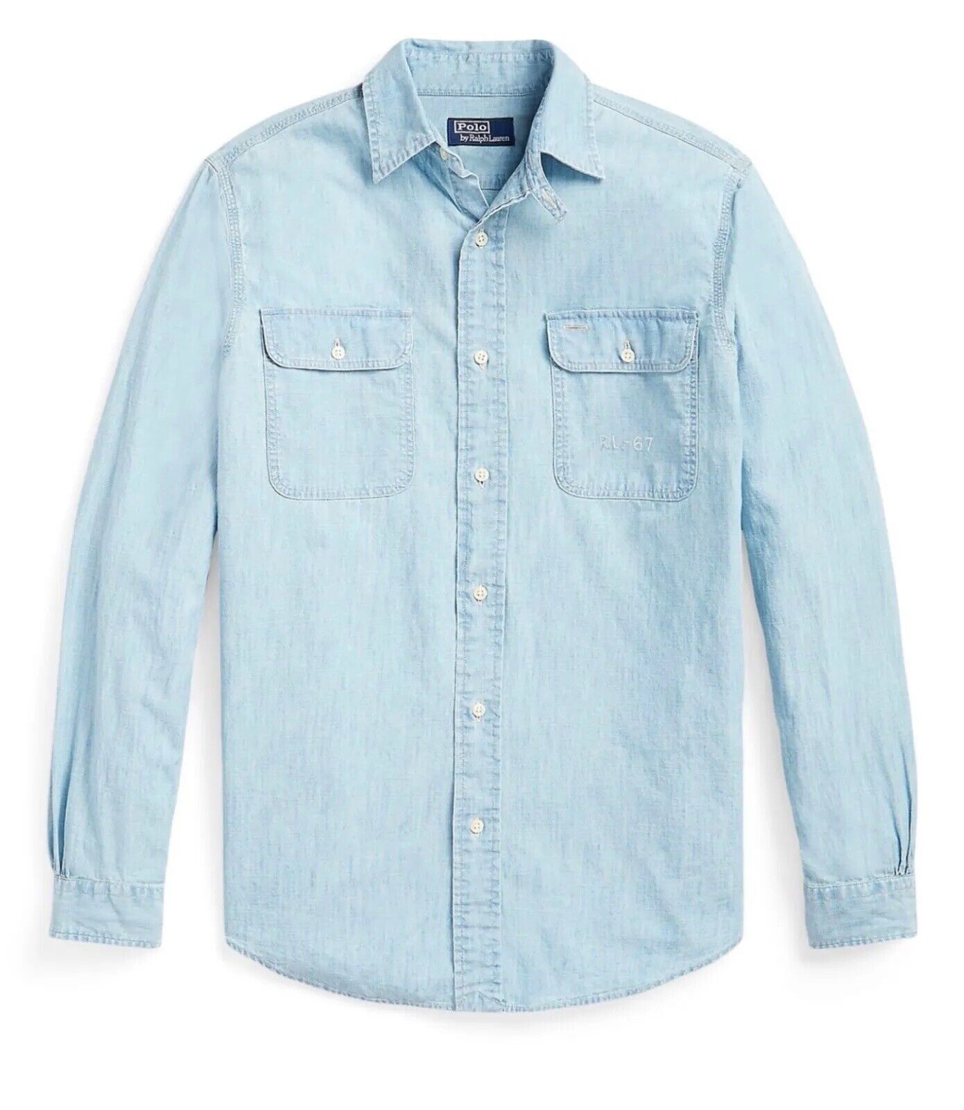 NWT $148 Polo Ralph Lauren Men's Button-down Blue Cotton Shirt Large