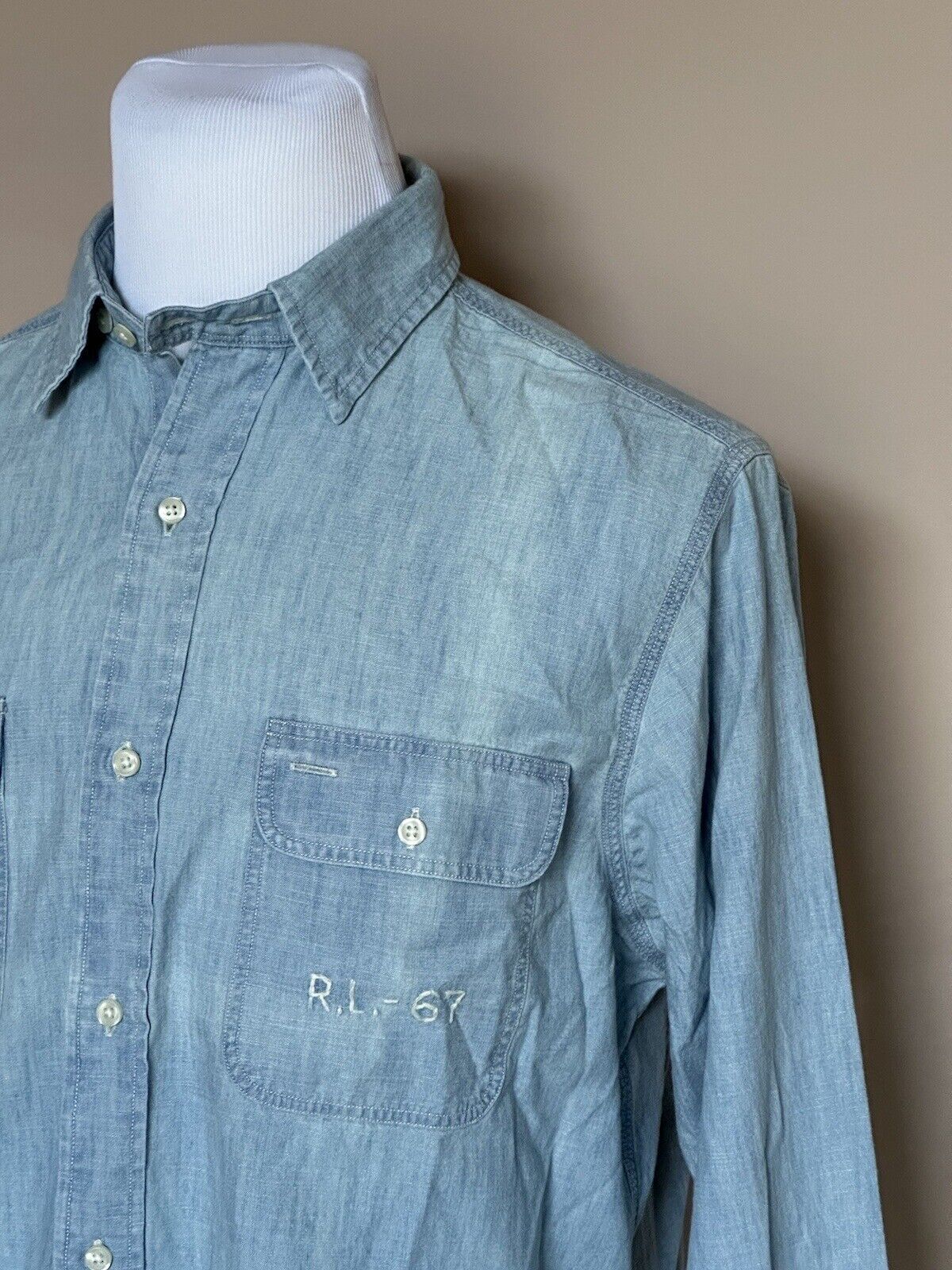 NWT $148 Polo Ralph Lauren Men's Button-down Blue Cotton Shirt XL
