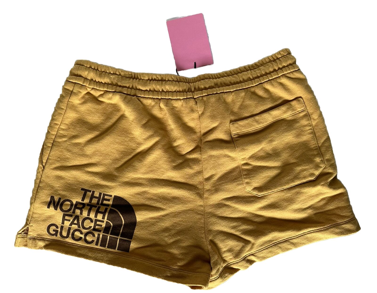 NWT 620 долларов США The North Face x Gucci Web Print Мужские шорты горчичного размера, большие IT 651726