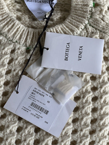 Neu mit Etikett: 1350 $ Bottega Veneta Damen-Pullover aus offener Wolle mit Zopfmuster XS Italien 670133