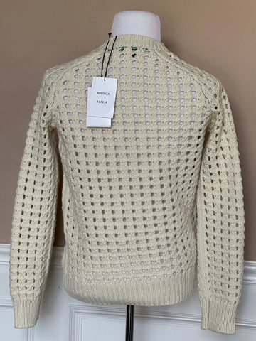 Neu mit Etikett: 1350 $ Bottega Veneta Damen-Pullover aus offener Wolle mit Zopfmuster XS Italien 670133