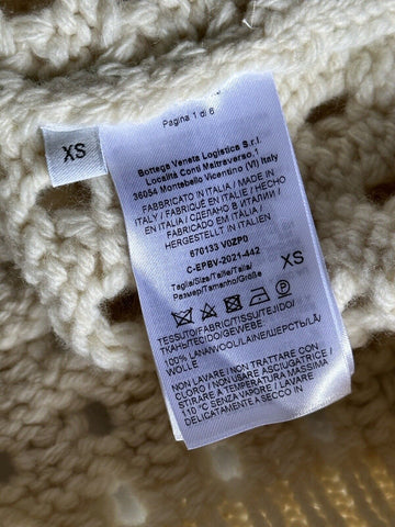 Neu mit Etikett: 1350 $ Bottega Veneta Damen-Pullover aus offener Wolle mit Zopfmuster XS Italien 670133