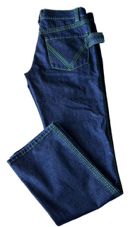 NWT $1200 Bottega Veneta Mid Rise Topstitch Straight Leg Indigo Jeans 6 US (42)