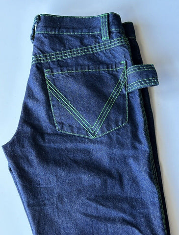 NWT $1200 Bottega Veneta Mid Rise Topstitch Straight Leg Indigo Jeans 6 US (42)