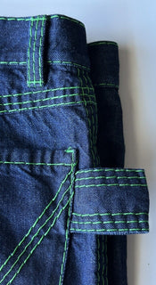 NWT $1200 Bottega Veneta Mid Rise Topstitch Straight Leg Indigo Jeans 6 US (42)