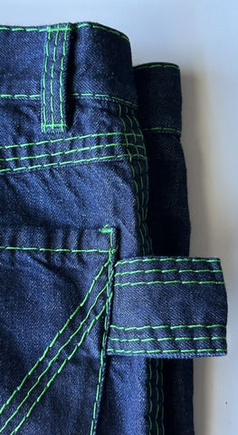 NWT $1200 Bottega Veneta Mid Rise Topstitch Straight Leg Indigo Jeans 6 US (42)