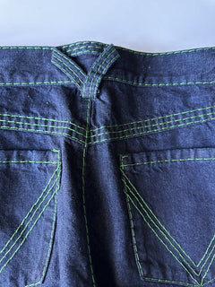 NWT $1200 Bottega Veneta Mid Rise Topstitch Straight Leg Indigo Jeans 6 US (42)