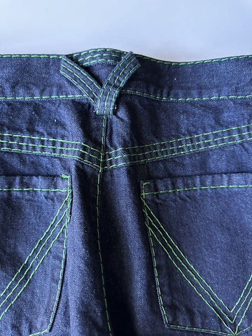 NWT $1200 Bottega Veneta Mid Rise Topstitch Straight Leg Indigo Jeans 6 US (42)