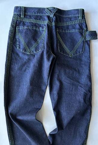 NWT $1200 Bottega Veneta Mid Rise Topstitch Straight Leg Indigo Jeans 6 US (42)