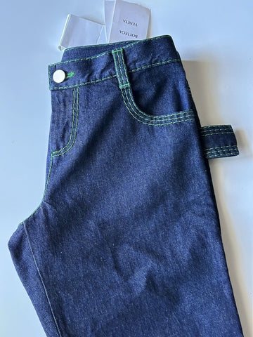 NWT $1200 Bottega Veneta Mid Rise Topstitch Straight Leg Indigo Jeans 6 US (42)