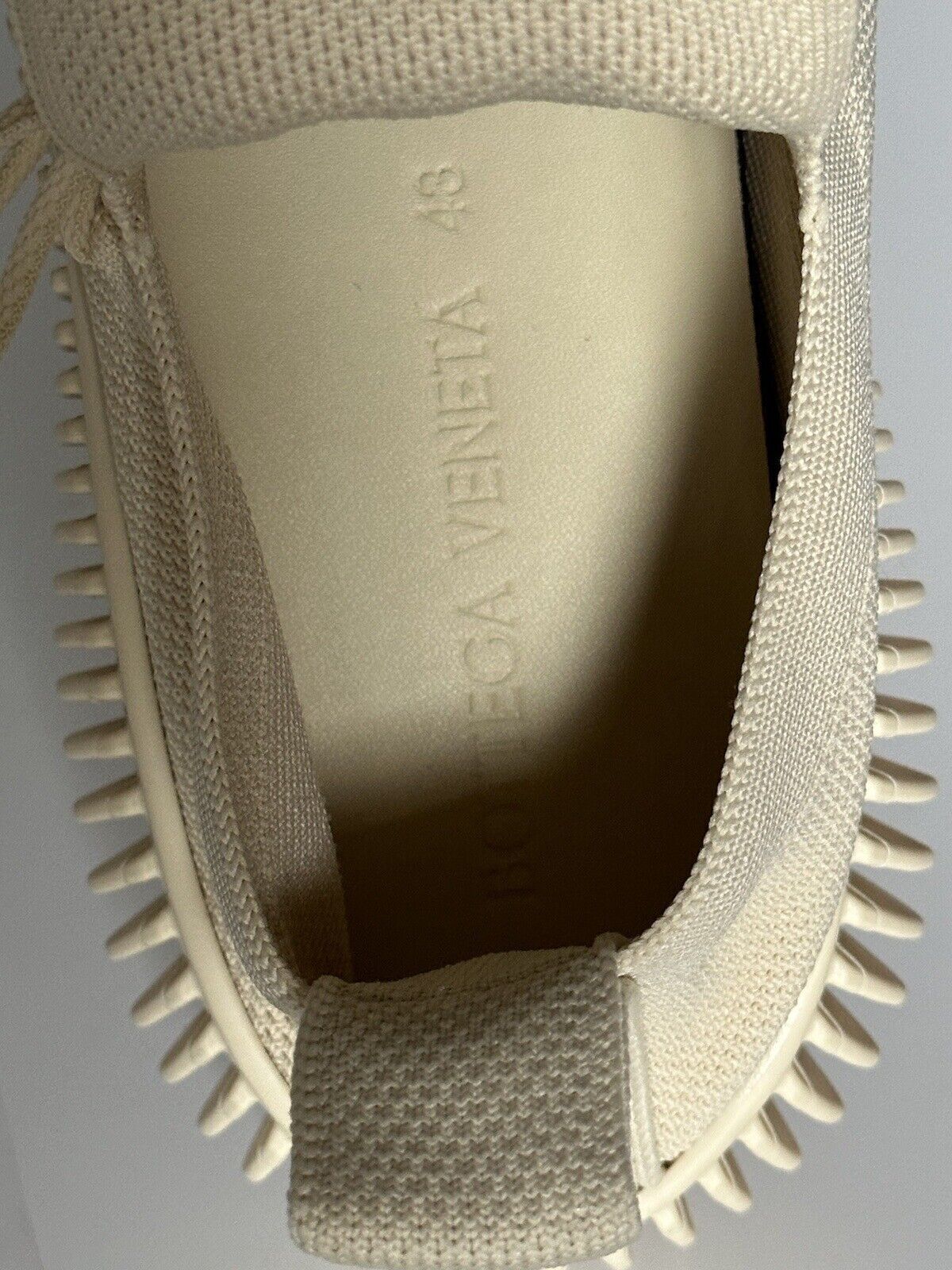 NIB $920 Bottega Veneta Men's Tech Knit Cane Sugar Sneakers 12 US (45 Eu) 690112