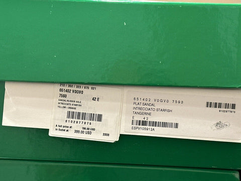 NIB $790 Bottega Veneta Intrecciato Starfish Tangerine Sandals 9 US (42) 651402