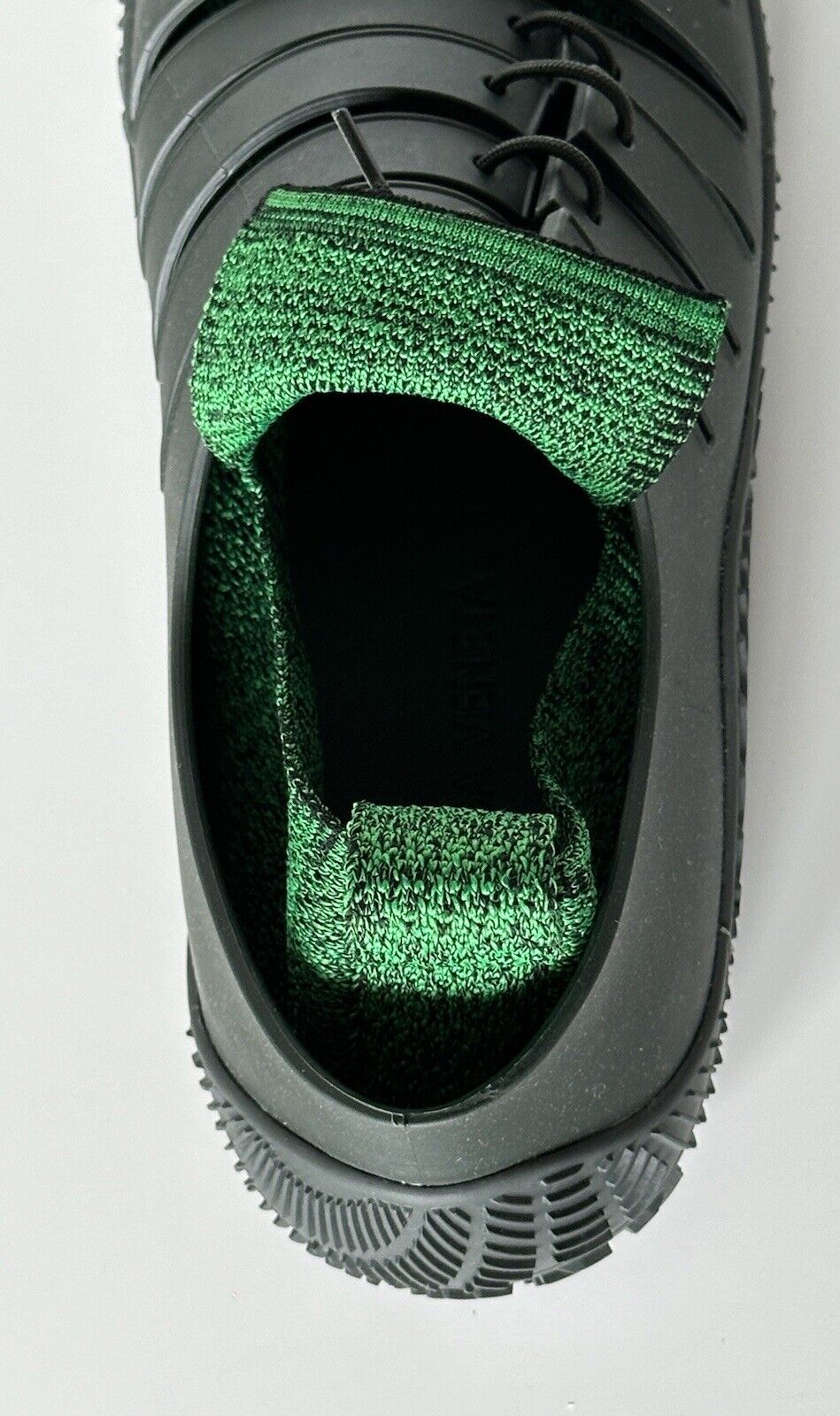 NIB $750 Bottega Veneta Tech Knit Rubber Green Climber Sneakers 9 US 658725 IT