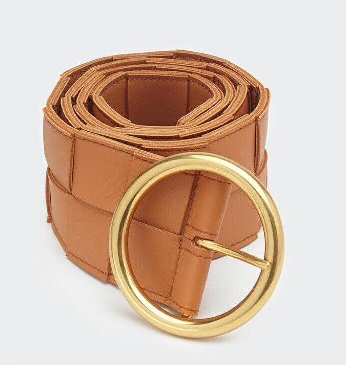 NWT $850 Bottega Veneta Intrecciato Nappa Leather Clay Belt 34/85 IT 577933