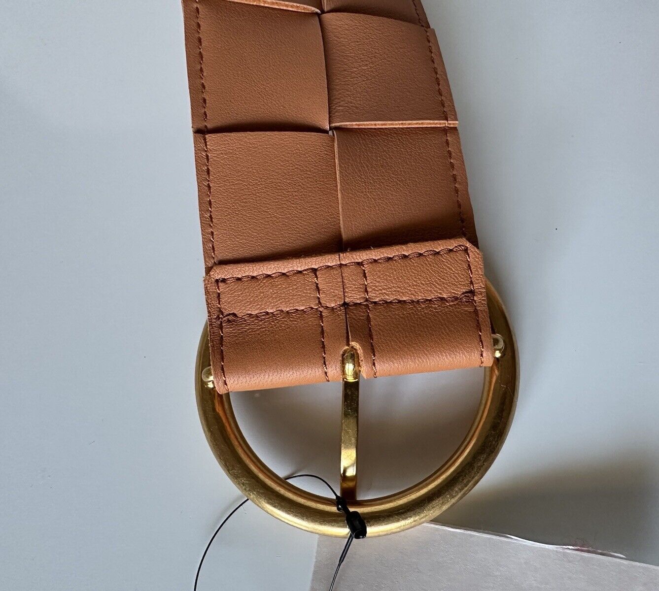 NWT $850 Bottega Veneta Intrecciato Nappa Leather Clay Belt 34/85 IT 577933