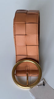 NWT $850 Bottega Veneta Intrecciato Nappa Leather Clay Belt 34/85 IT 577933