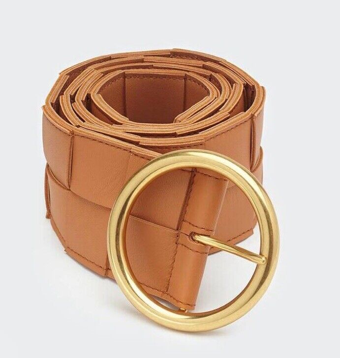 NWT $850 Bottega Veneta Intrecciato Nappa Leather Clay Belt 36/90 IT 577933