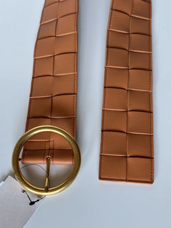 NWT $850 Bottega Veneta Intrecciato Nappa Leather Clay Belt 36/90 IT 577933