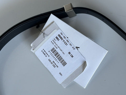 NWT $920 Bottega Veneta Spazzolato Adjustable Leather Black Belt 32/80 IT 685802